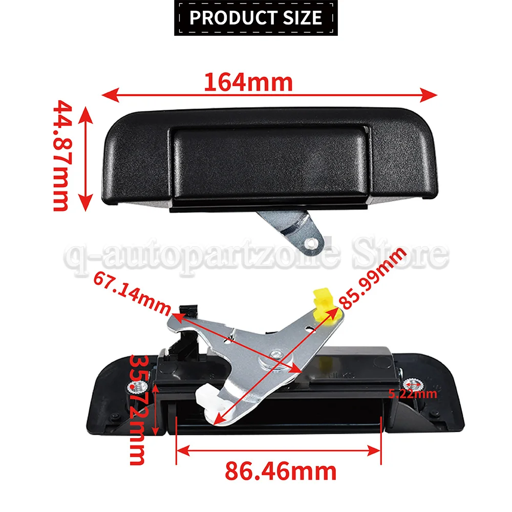 Manija exterior portón trasero con pestillo Toyota Hilux 88-15 69090-89102 - imagen 2