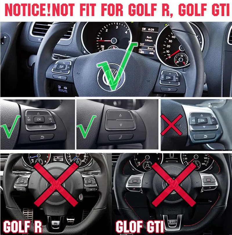 Embellecedor cromado de volante con bisel insignia VW Golf 6 - imagen 2