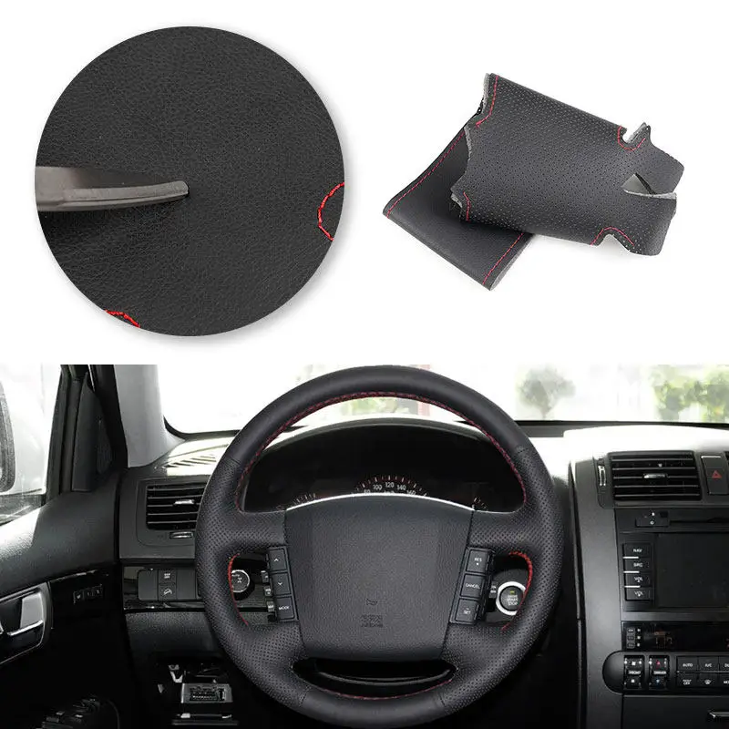 Protector volante Kia Carens 2004-2006 microfibra perforada cosido mano - imagen 3