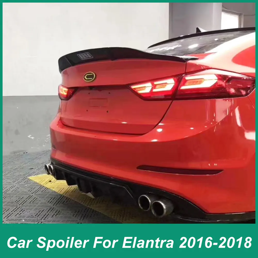 Alerón tapa maletero FRP estilo R negro para Hyundai Elantra 2017-2019