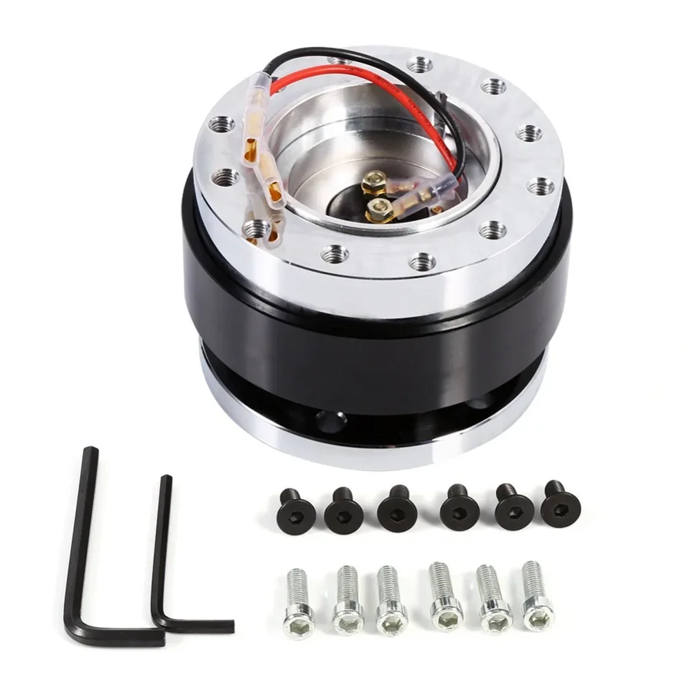Volante de carreras de aluminio universal con buje rápido, 6 agujeros - imagen 5