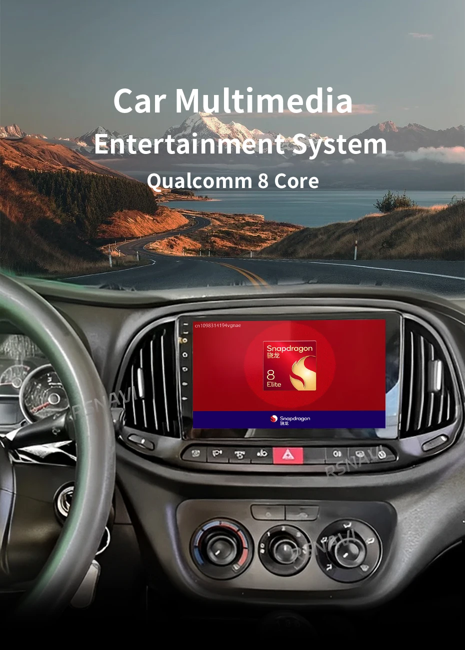 Vista del equipo multimedia y sus conexiones para automóvil