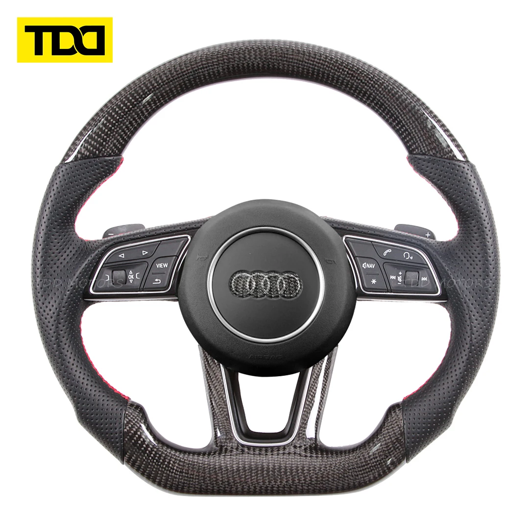 Volante fibra carbono Audi A4 B9/B9.5 – piel perforada