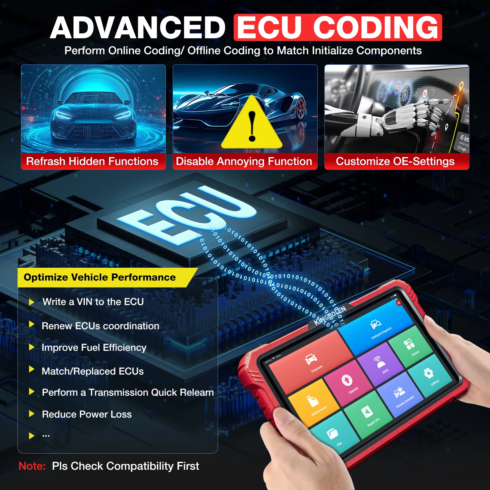 KINGBOLEN K10 Pro/Elite escáner OBD2 bidireccional con codificación ECU - imagen 2