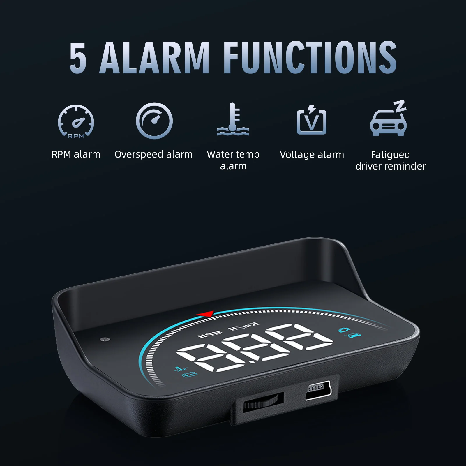 Pantalla HUD Head Up para coche, velocímetro OBD, proyector de parabrisas, medidor de velocidad de voltaje de temperatura del agua Digital inteligente con advertencia de exceso de velocidad - imagen 2