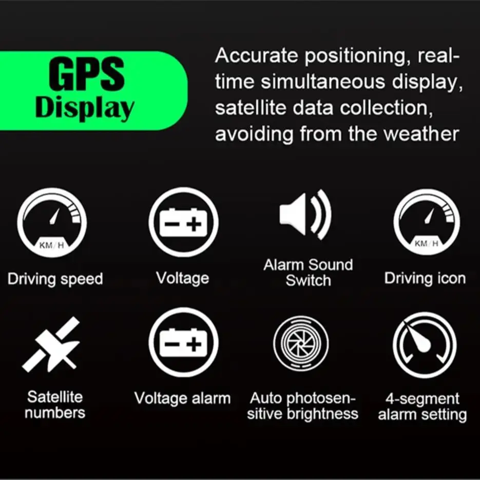 Pantalla HUD OBD2 con GPS, velocímetro y parámetros del motor - imagen 2