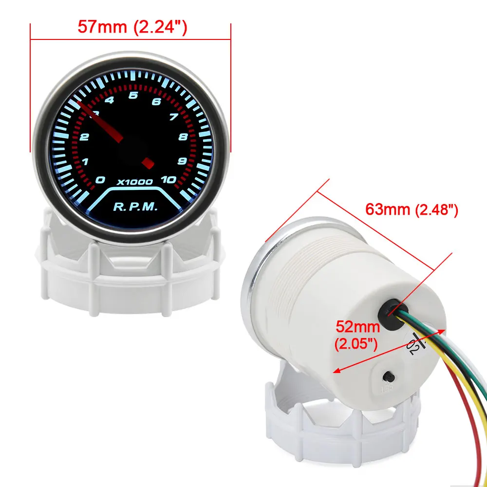 Kit 52mm 12V boost, temp.agua, presión y temperatura aceite, tacómetro - imagen 2