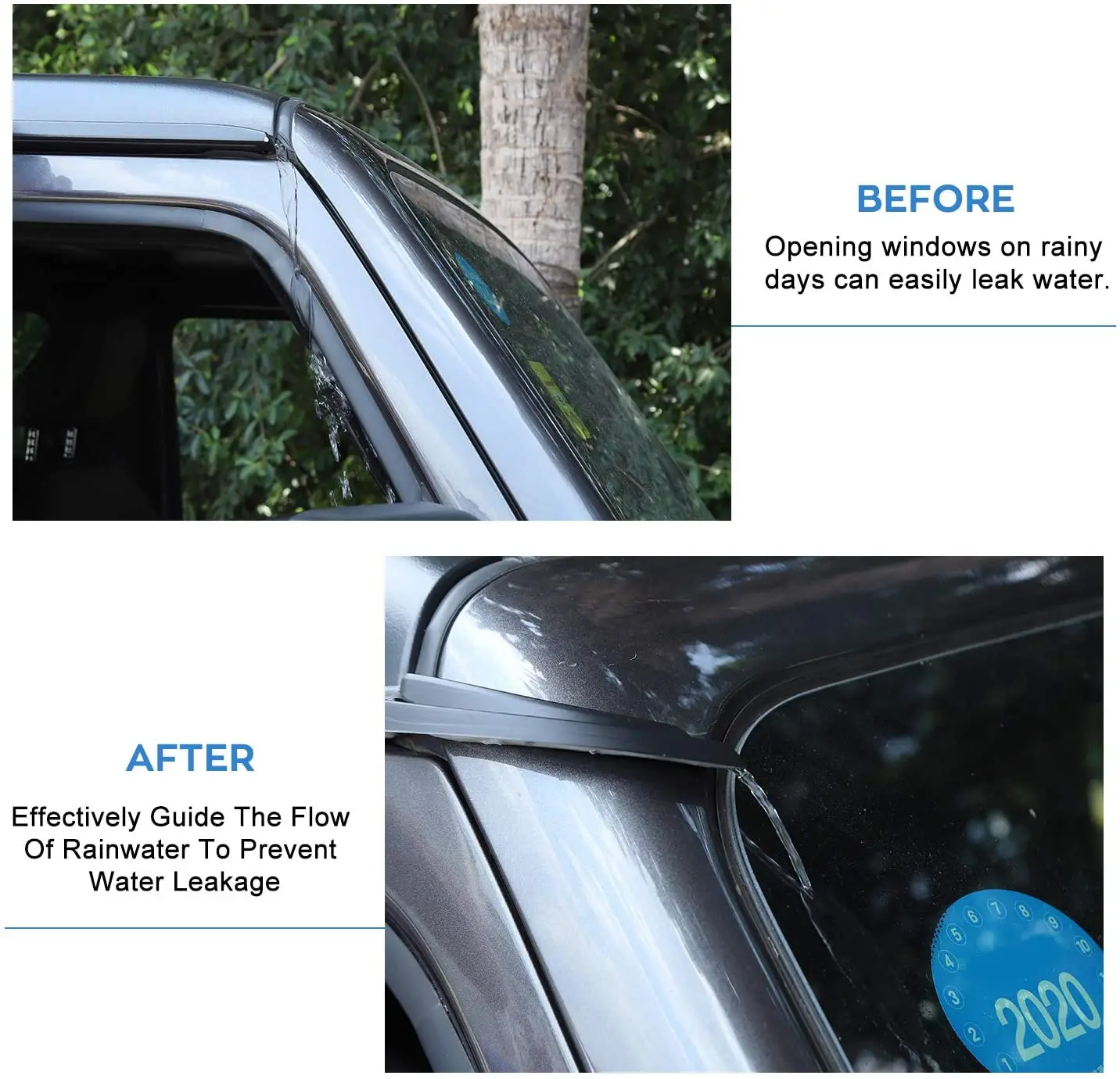 Deflector lluvia canal techo Jeep Wrangler JK JL JT Gladiator - imagen 4