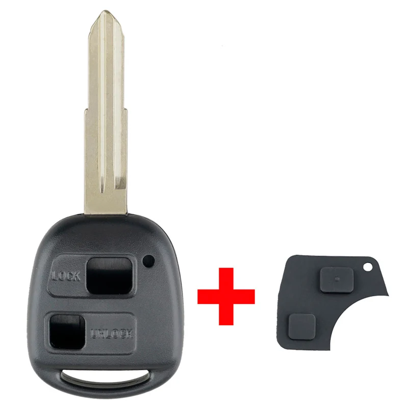Carcasa para llave de coche con hoja sin cortar TOY41 y almohadilla de botón de goma apta para Toyota /Yaris - imagen 2
