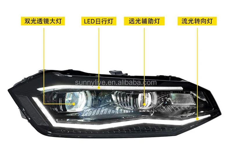 Faros LED en ángulo frontal