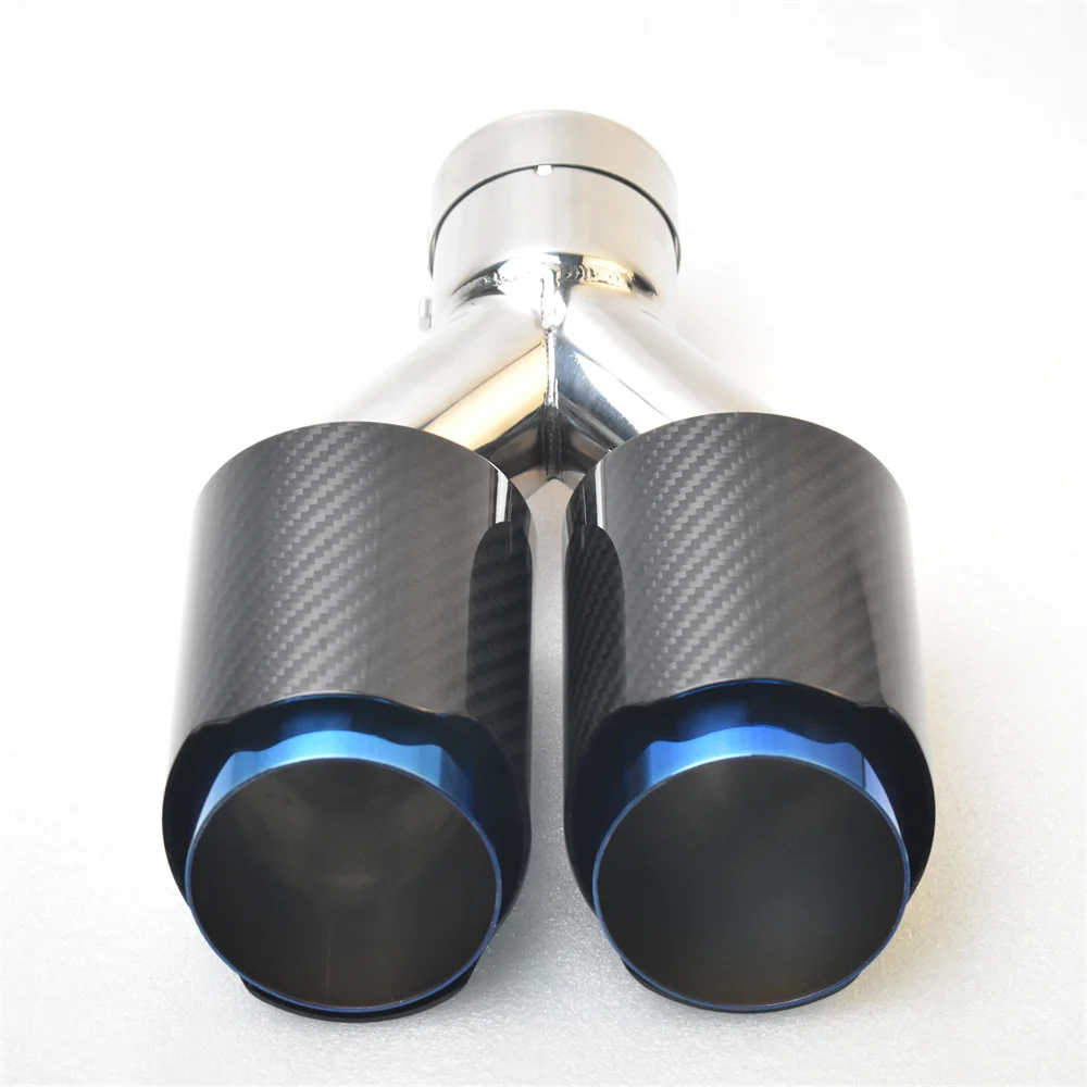 Silenciador de escape estilo fibra de carbono azul tuning - imagen 2