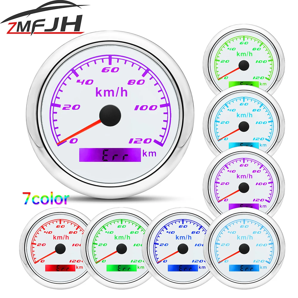Velocímetro GPS impermeable LED multicolor para coche y barco