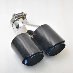 Silenciador de escape estilo fibra de carbono azul tuning