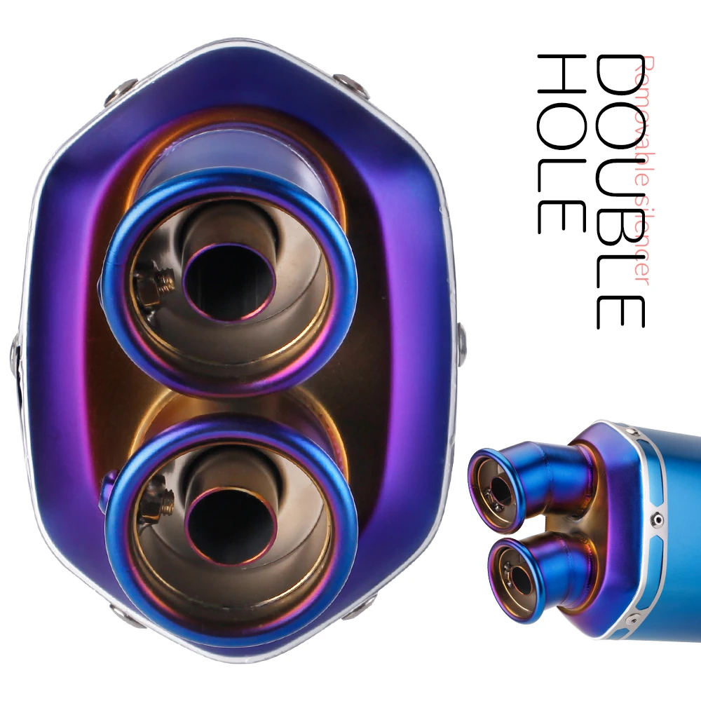 Silenciador escape moto carbono doble salida – R6, R3, Z900 - imagen 2