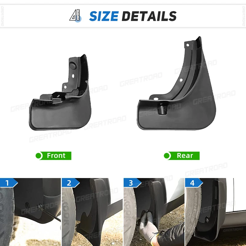 Juego de protectores contra salpicaduras para Great Wall Haval Jolion 2021 2022 2023, guardabarros de coche, accesorios para automóviles fáciles de instalar, 4 Uds. - imagen 3