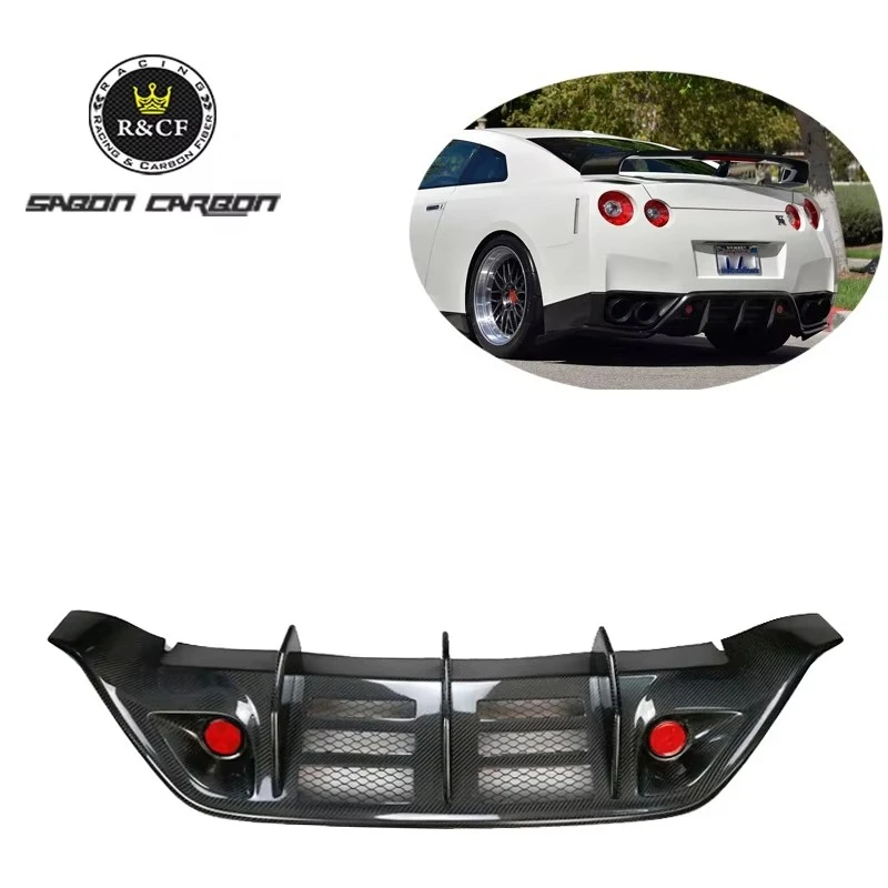 Difusor trasero fibra carbono WAL-D Nissan GT-R R35 CBA 08-11