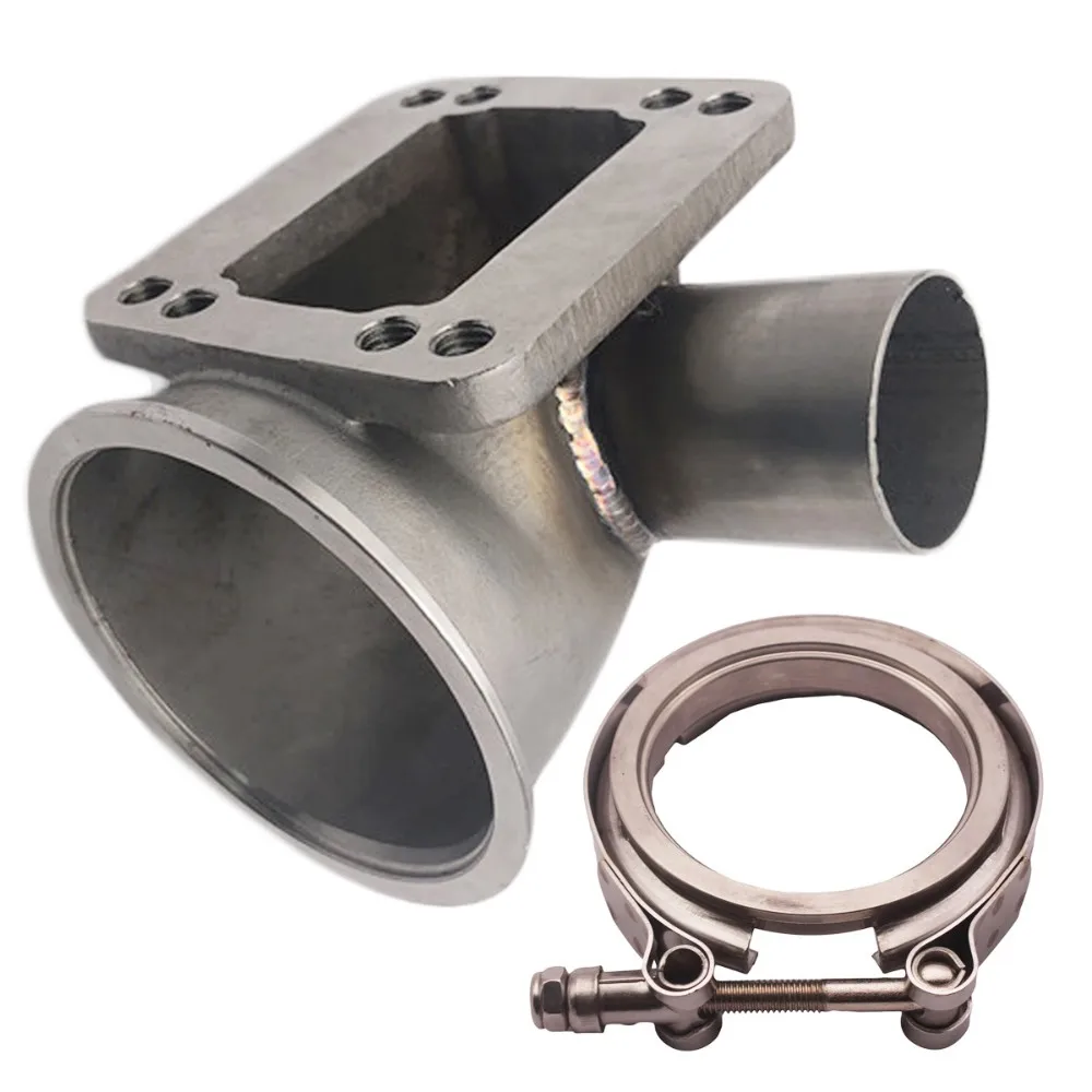 Adaptador de brida de codo de 90 grados, banda V de 2,5 ", 63mm, tubo WG fundido para T3 T4 Turbo