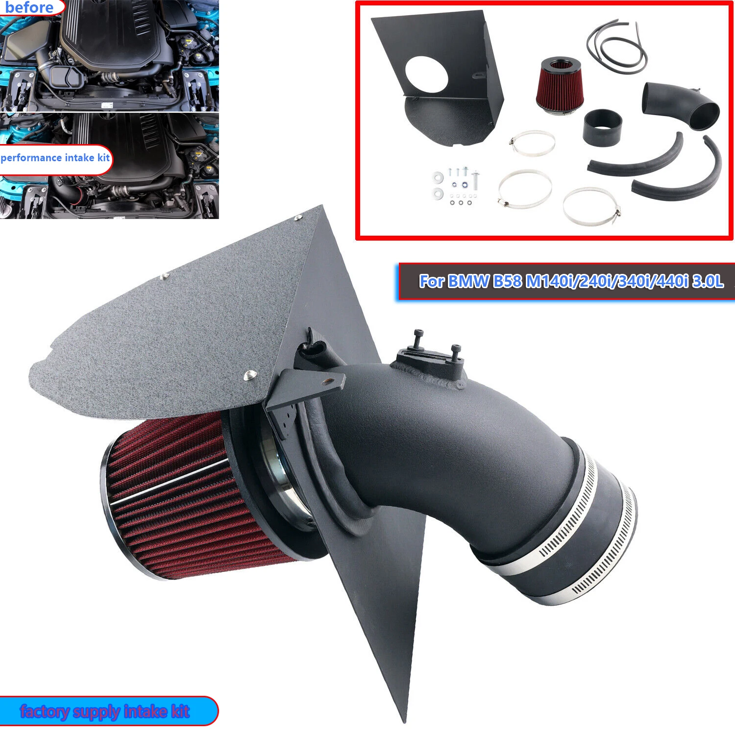 Sistema de admisión de aire frío BMW B58 3.0L M340i
