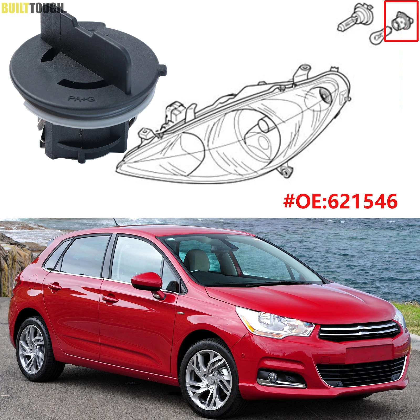 Soporte de bombilla intermitente Citroën C4 Cactus, C5 y C8