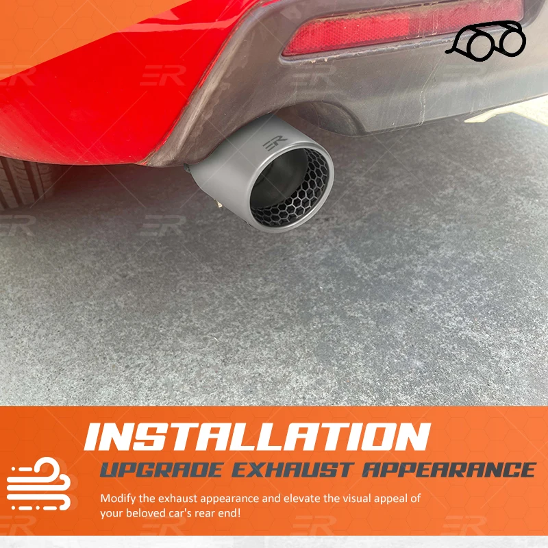 Puntas de escape de acero inoxidable mate, modificación para salida de 101mm, accesorios universales para coches, boquillas de punta trasera de tubo silenciador mejorado, 1 ud. - imagen 5