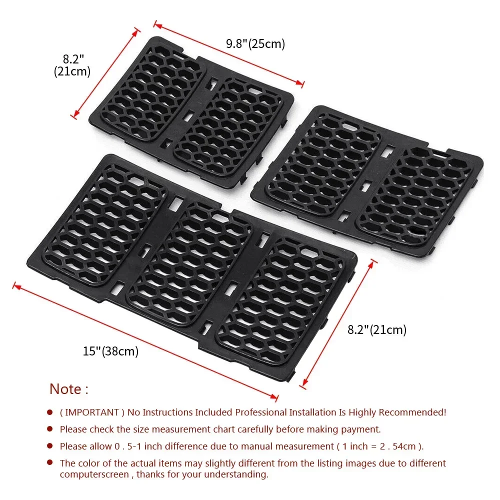 Rejilla de panal ABS negra para Jeep Grand Cherokee 2014-2016 - imagen 4