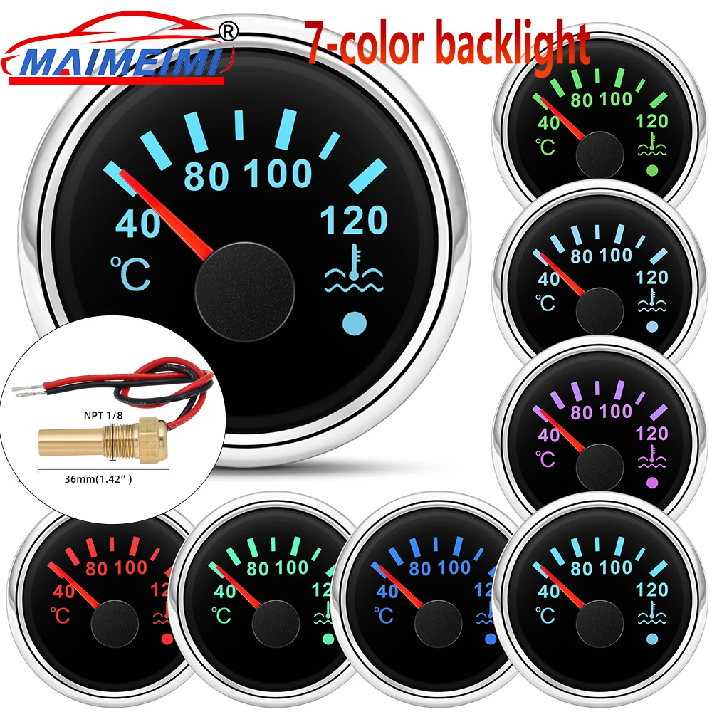 Reloj Temperatura Digital LED 7 Colores con Sensor y Alarma para Coche
