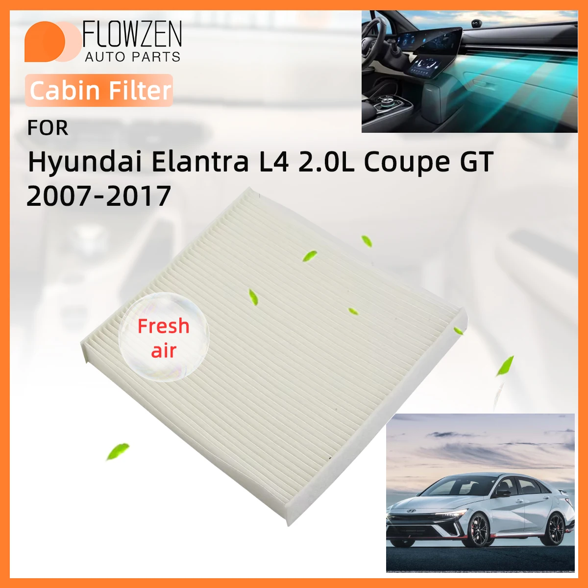 Filtro de aire CF10728 para Hyundai Elantra 2.0 Coupe GT – OE 042-2093