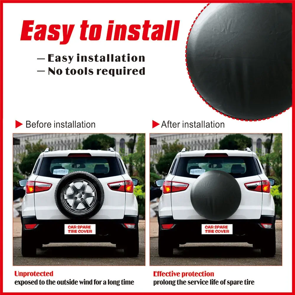 Funda protector rueda de repuesto PVC cuero negro - imagen 2