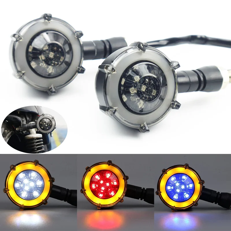Intermitentes LED bicolor universales para moto Harley-Davidson 12 V