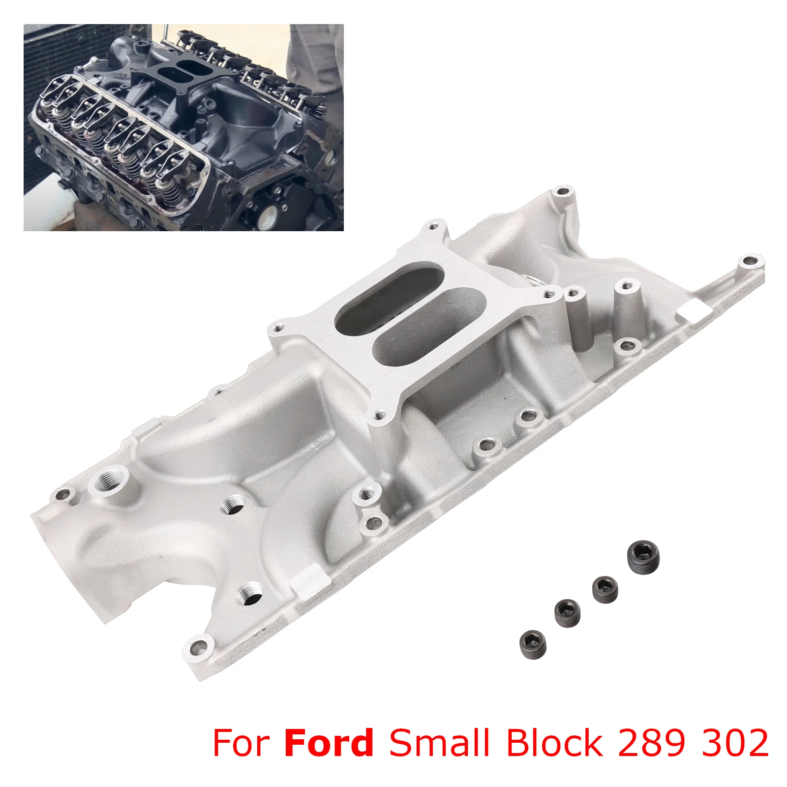 Colector admisión tiro bajo doble avión – Ford bloque pequeño 289 302