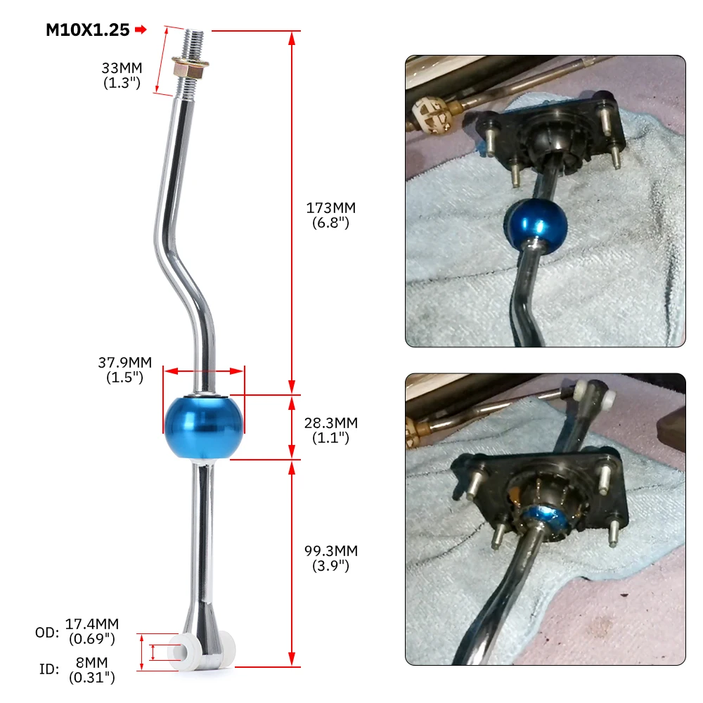 Palanca de cambio corta PQY-SFT02 para Peugeot 206 M10x1,25 - imagen 5