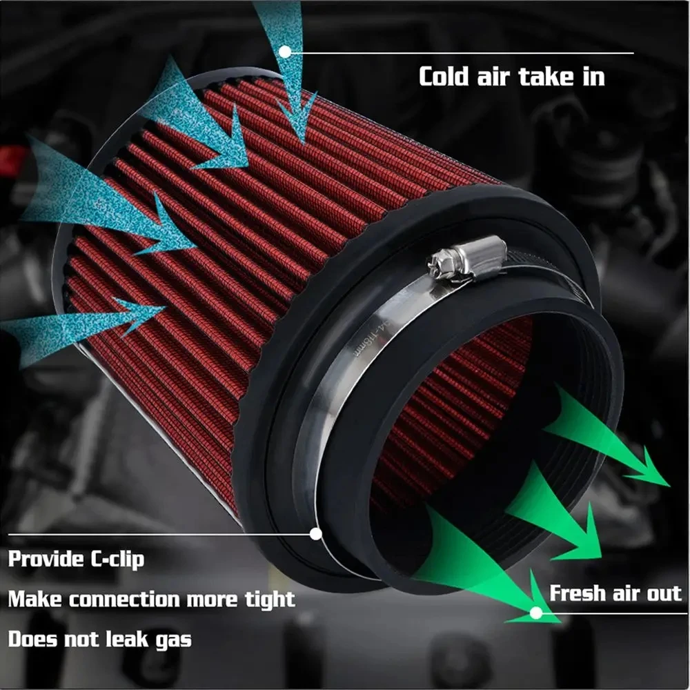 Kit de admisión de aire frío 76 mm con filtro para turbocompresor - imagen 4