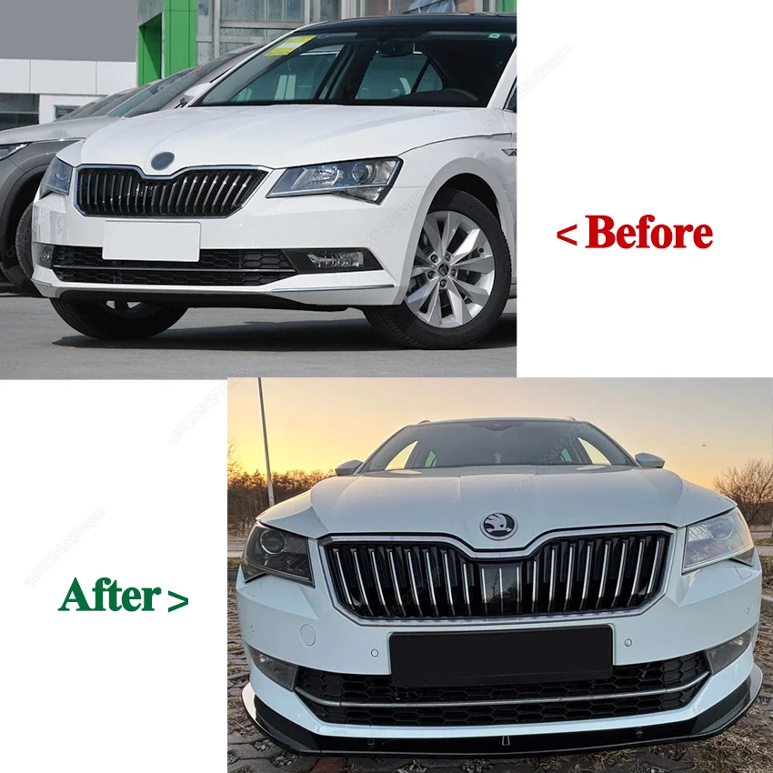 Difusor divisor para alerón de parachoques delantero Skoda Superb B8 - imagen 2