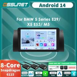 Radio Android 14 Snapdragon para BMW Serie 5 E39 y X5 E53
