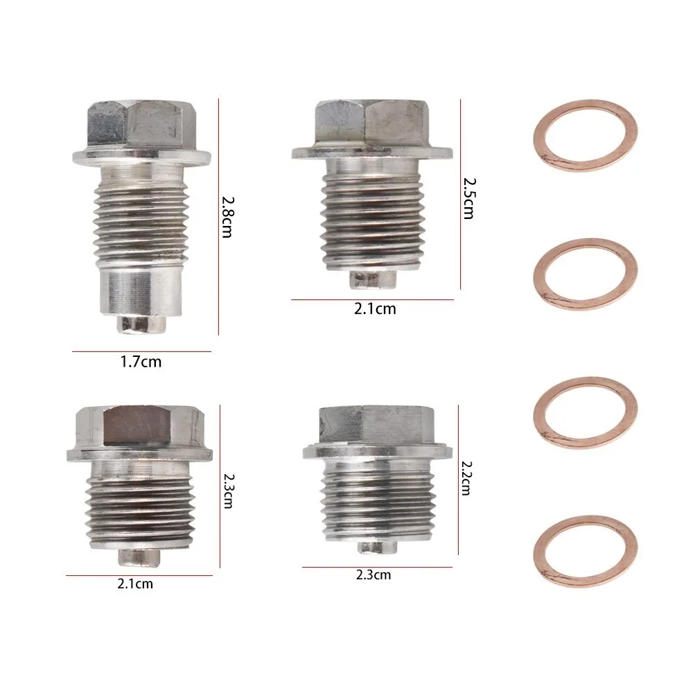 Tapón magnético para drenaje de aceite acero inoxidable rosca M12-M18 - imagen 2