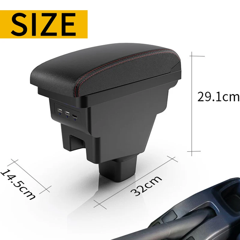 Reposabrazos con almacenamiento y USB para Suzuki SX4 – interior coche - imagen 3