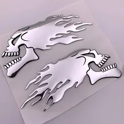Pegatinas 3D cromadas Hurricane calavera fuego fantasma para moto