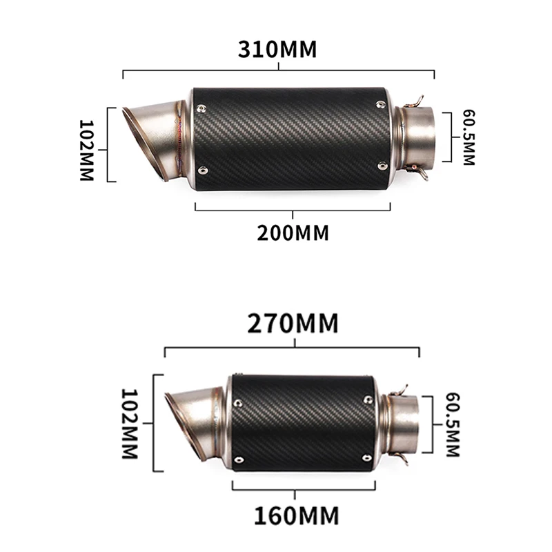 Silenciador de escape universal fibra de carbono para BMW S1000RR - imagen 3