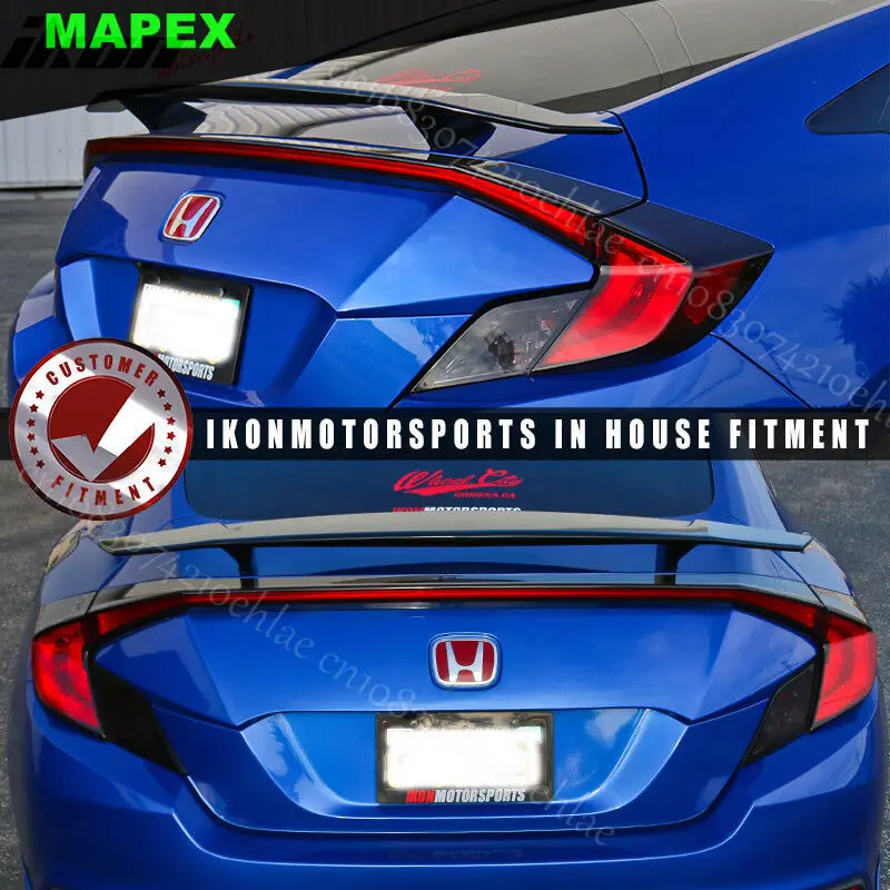 Alerón trasero negro brillante para Honda Civic Coupé 2016-2020 - imagen 2