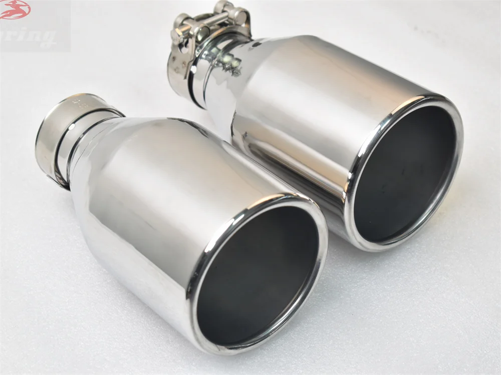 Caraccessori-punta de tubo de cola de acero inoxidable, accesorio universal de gran diámetro, silenciador modificado, 1 unidad - imagen 4