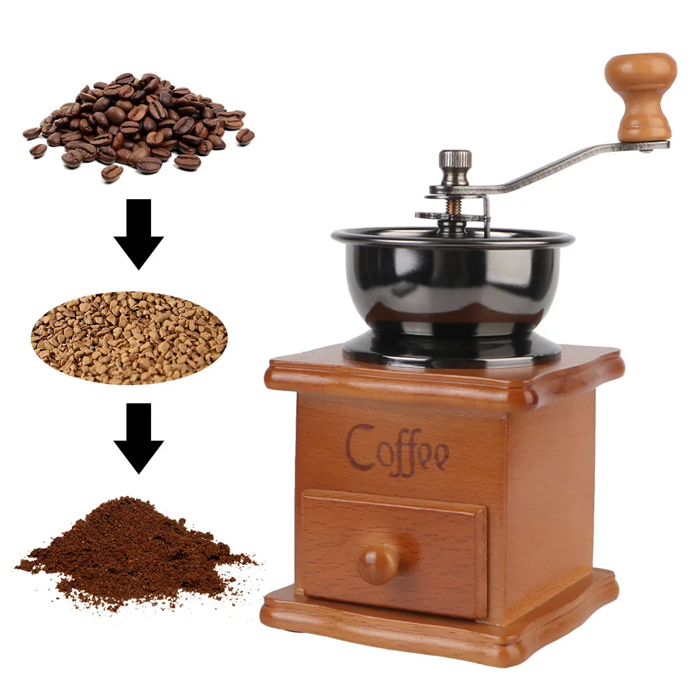 Molinillo de café manual Houten retro con muelas cerámicas - imagen 4