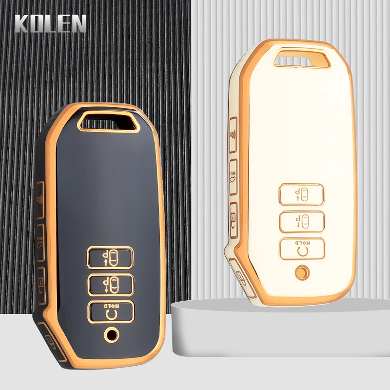 Funda TPU para mando Kia Sorento MQ4 con borde dorado - imagen 4