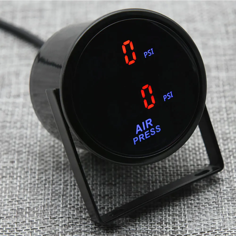 Medidor de presión de aire Digital de doble lectura, 52mm, 12V, barra de coche, Turbo Boost, LED rojo y azul, prensa de aire con Sensor - imagen 5