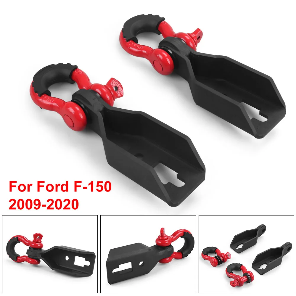 Gancho de remolque delantero para Ford F-150, Kit de montaje con grillete de anillo en D DE 2009 pulgadas, 2020-3/4