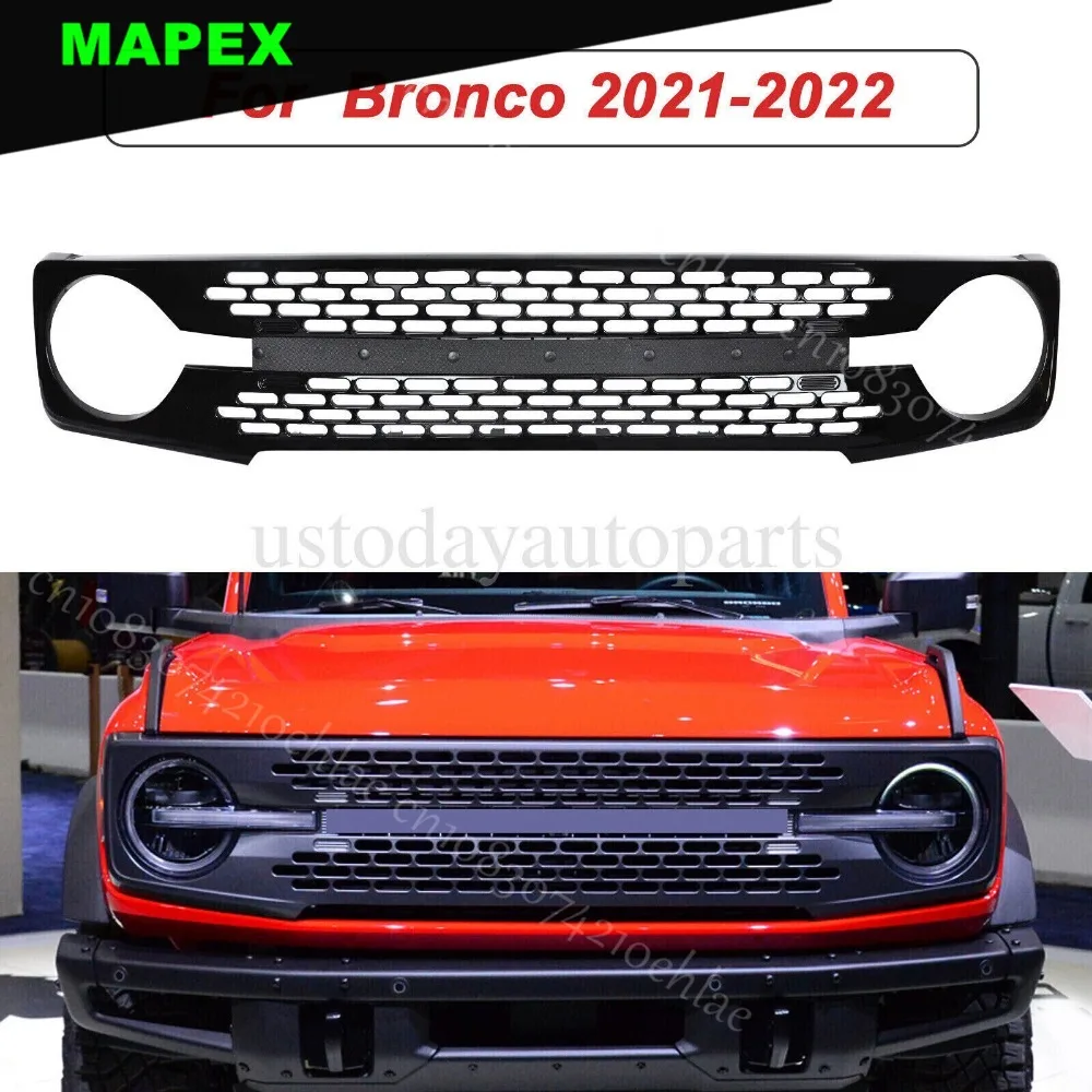 Rejilla delantera Ford Bronco 2021-2023 negra brillante