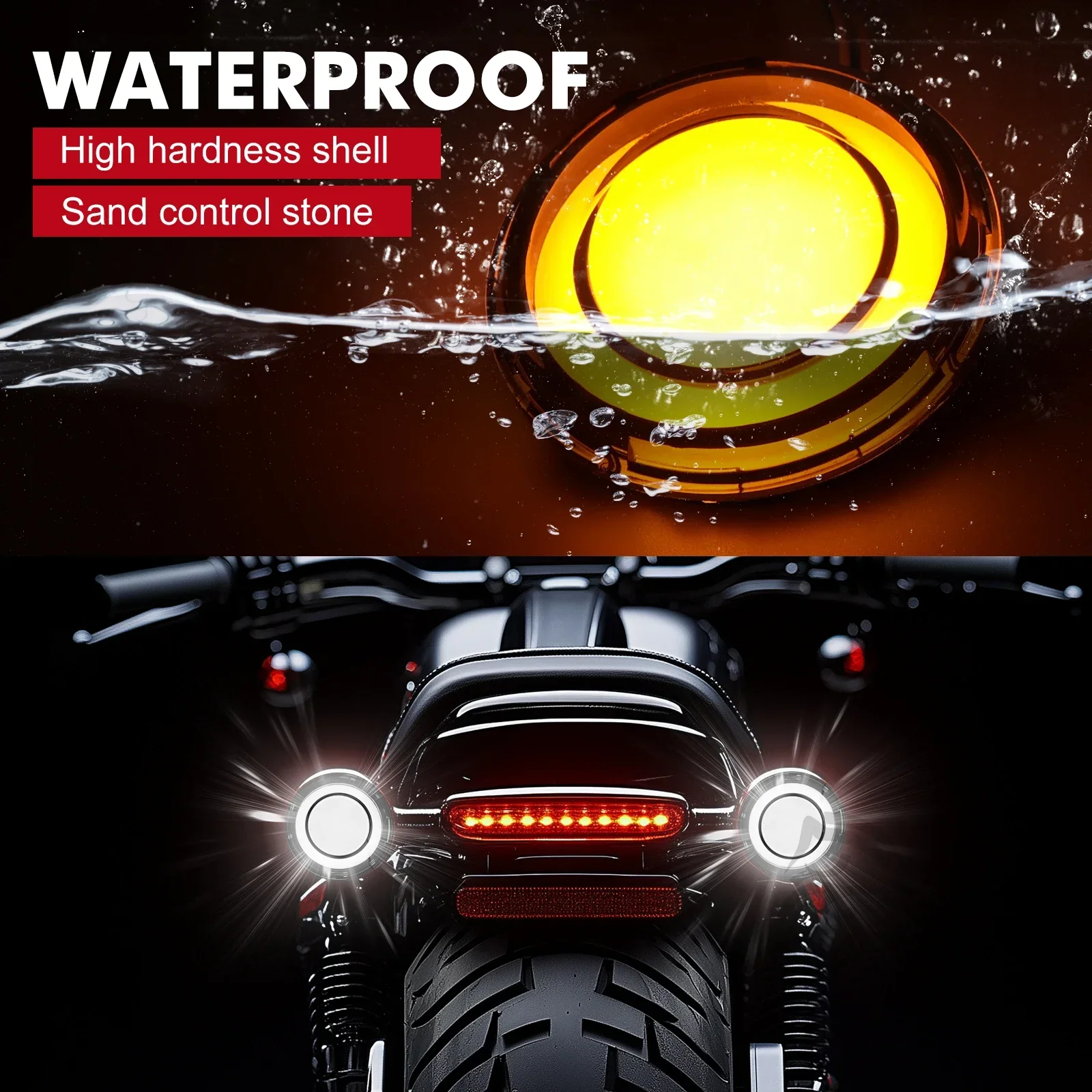 Lámpara intermitente bala LED roja 2'' Harley Sportster Tri Glide - imagen 3