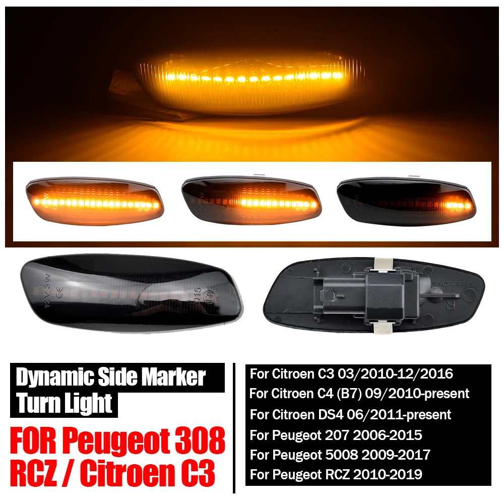 Intermitente lateral LED dinámico – Peugeot 207/308 Citroën C3/C4 - imagen 3
