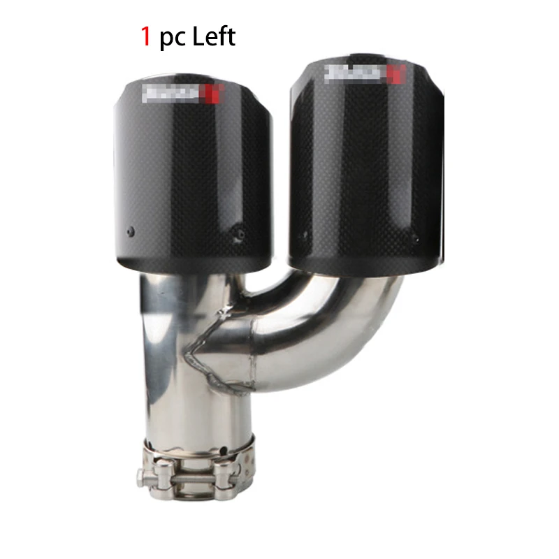 Silenciador universal doble salida H - Acero inoxidable brillo fibra de carbono - imagen 5