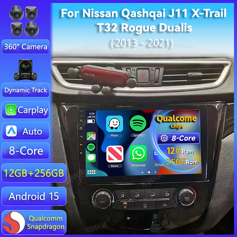 Radio Android 15 Carpaly Nissan Qashqai J11 X-Trail T32 2013-2021 BT - imagen 5