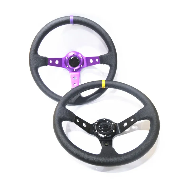 Volante deportivo cóncavo de PVC 350 mm 14 pulgadas para competición